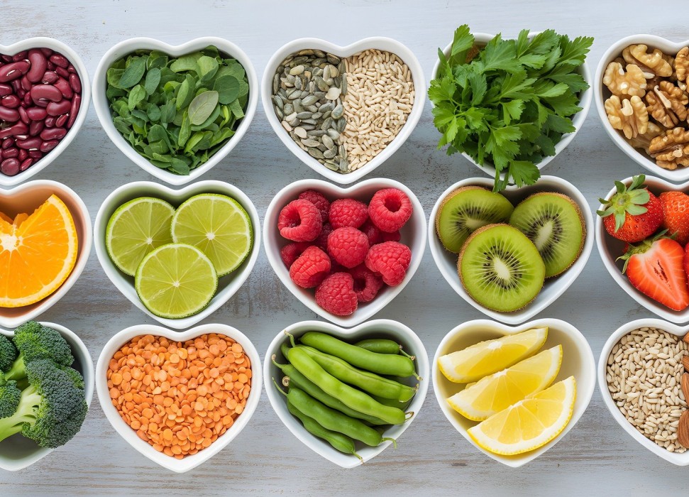 Schälchen mit Gemüse und Früchten - KI generiert