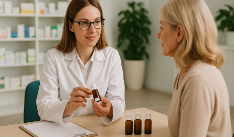 Beratung einer Kundin zum Thema Homöopathie - KI‑generiert